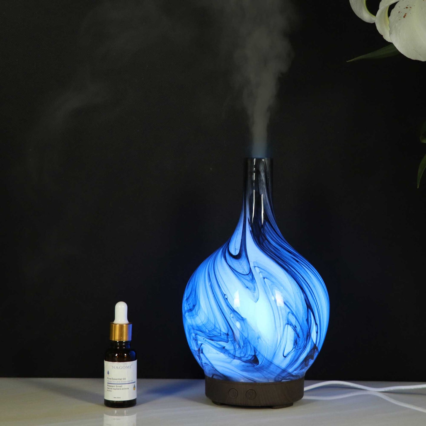 Essential Oil Aroma Diffuser - 100ml Glass Marble Aromatherapy Mist Humidifier-5