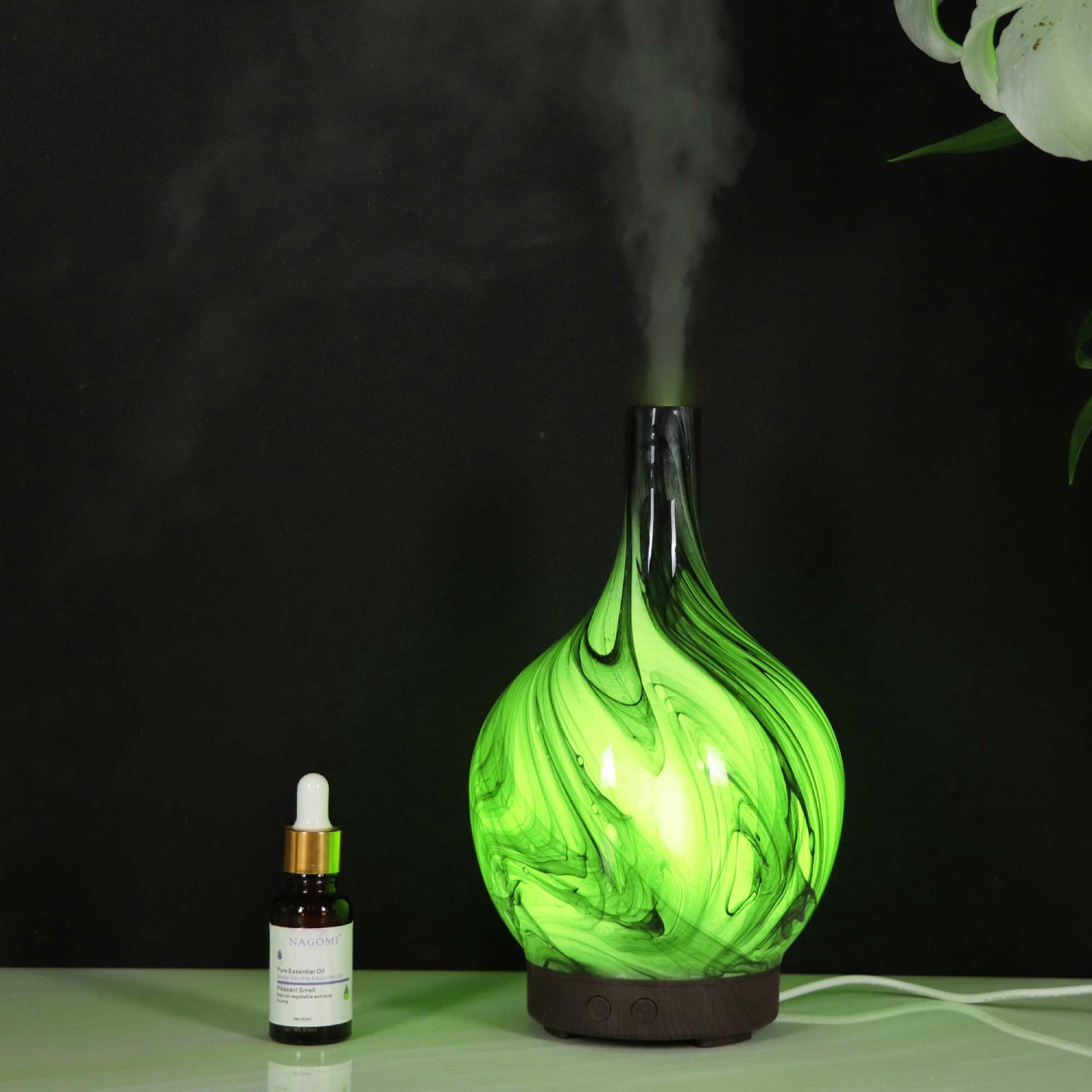 Essential Oil Aroma Diffuser - 100ml Glass Marble Aromatherapy Mist Humidifier-2