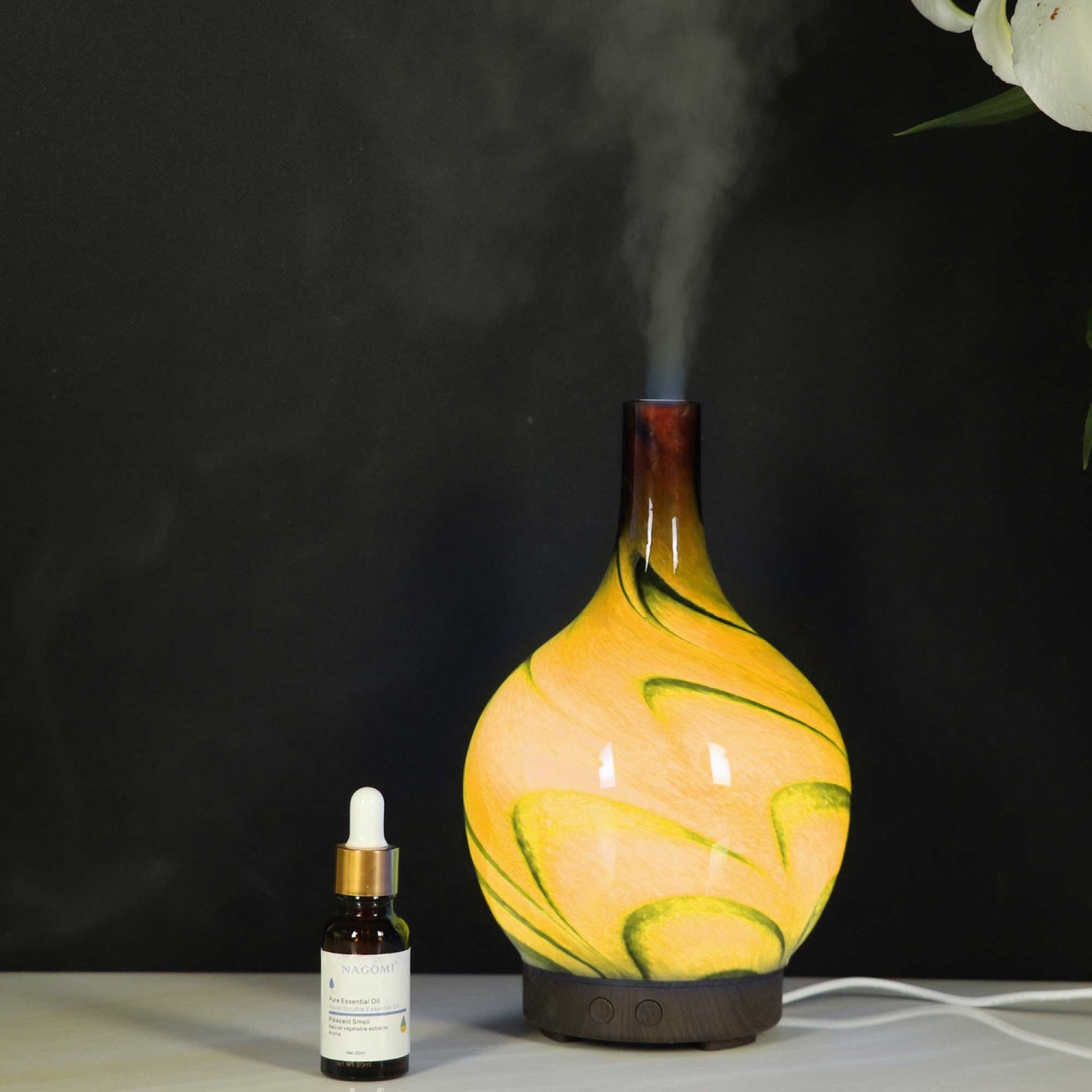 Essential Oil Aroma Diffuser - 100ml Glass Marble Aromatherapy Mist Humidifier-3